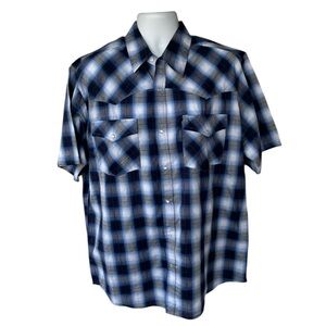 Men’s XL Work n Sport plaid shirt pearl snaps down front NWT